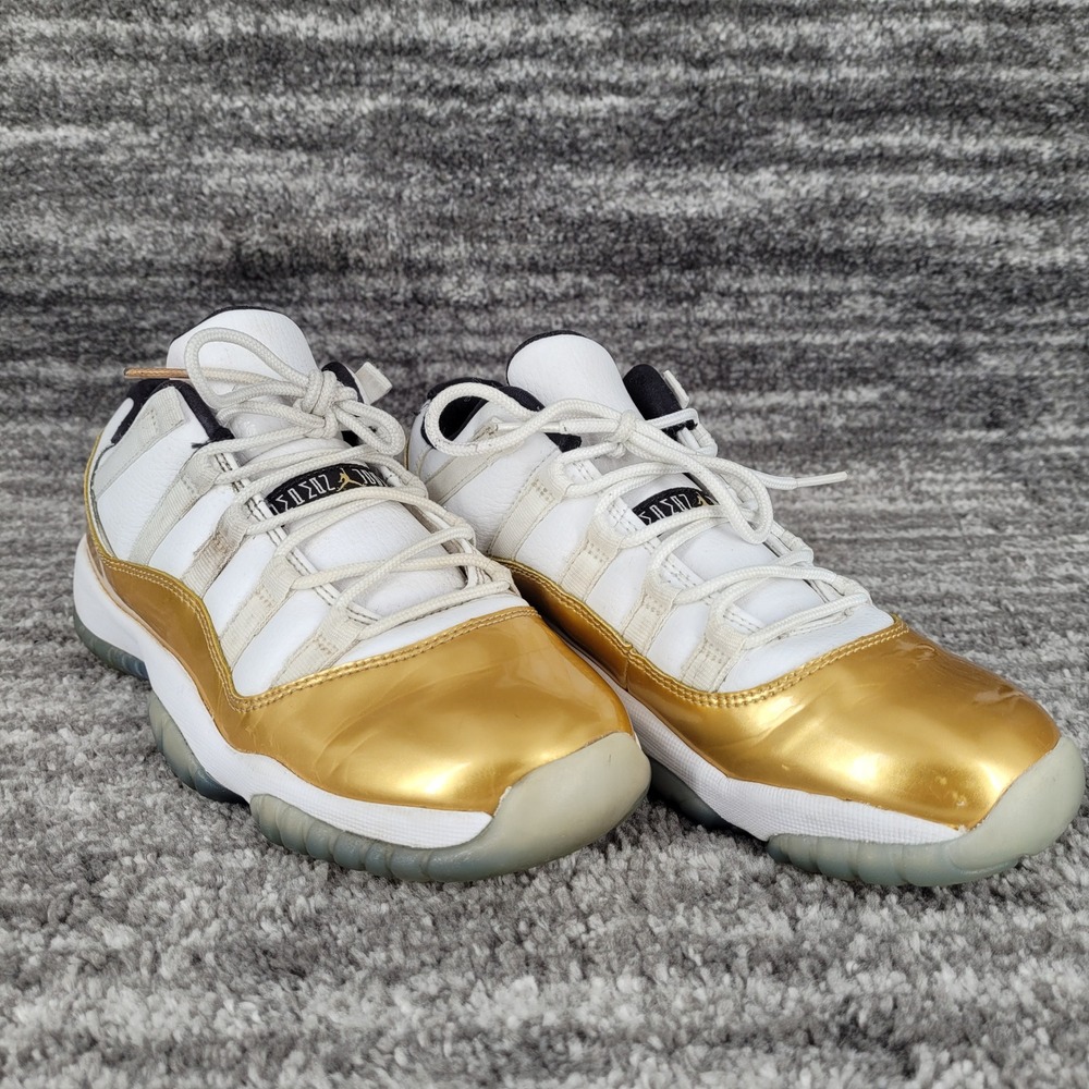 Nike Air Jordan 11 Retro Low Gold White Youth Kids Size 6.5Y Sneakers